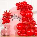 3 x 83pcs Red Balloons with 2 Star Foil Balloons, 18 12 10 5 Inch Bight Red Latex Balloon Garland Arch Kit for Anniversary, Wedding, Valentines Day, Mothers Day Party Decor