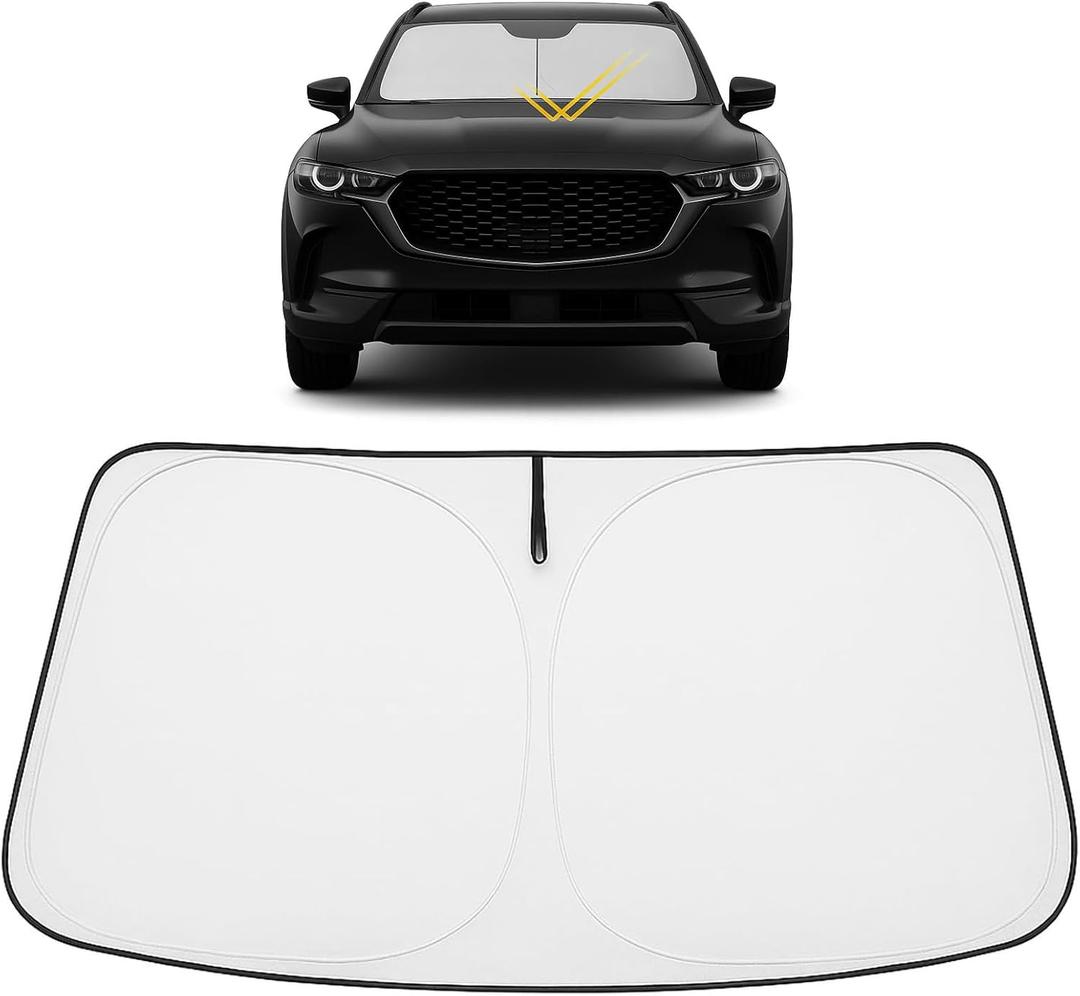 Proadsy Windshield Sun Shade for Mazda CX-50 2023 2024 2025 2026 Custom Fit Mazda CX50 SUV Foldable Front Sunshade Protector Blocks UV Rays Keep Car Cooler