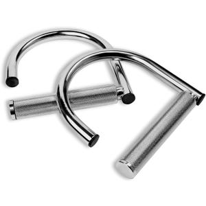 Yes4All 360 Rotation Metal Resistance Bands, Pull Up Handle with Extra-Gripped Knurled Surface, Heavy Duty Industrial Grade Steel Stretch Attachment Handles for Elastic Band Workouts Home Gym (Chrome)