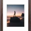 Golden State Art, 16x20 Picture Frame - Displays 11x14 Photo with Mat or 16x20 Without Mat, Wide Moulding Solid Wood Frame for Wall Display, Distressed Dark Brown