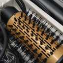 Hair Dryer Brush, 4 in 1 Rotating Round Hot Air Spin Brush Set Negative Ionic Professional Blow Dryer with Detachable Brush(2" & 1.5"), 3 Heats and 2 Speeds Rotating Blow Dryer Brush (Black-gold)