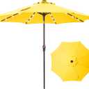 9FT Solar-Powered LED Patio Umbrella with Tilt Crank,Outdoor Market Umbrella with 32 Lights,Sunshade for Deck, Garden and Pool