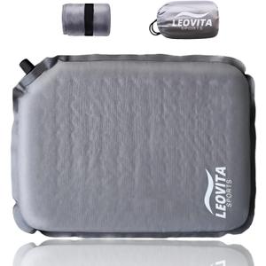 Inflatable Seat Cushion Lightweight Self-Inflating Memory Foam Cushion for Stadium Camping Bleachers Airplane Travel Waterproof Portable Blow Up,Gray