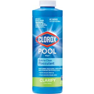 Clorox Pool&Spa Swimming Pool Sink to Clear Flocculant, Sinks Debris, Dead Algae, Large Particles & Other Matters to Pool Floor, 1 Quart (Pack of 1)