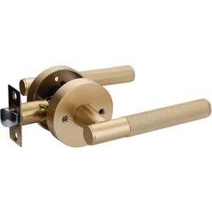 Passage Knurled Gold Color Door Handle - Durable, Stylish Interior Lever for Bedrooms & Bathrooms - Modern Design & Functionality