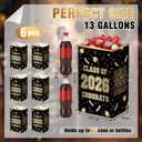 Tinlade 6 Pack 2026 Black and Gold Graduation Decoration 13 Gallon Disposable Trash Cans for Parties Class of 2026 Garbage Pop up Trash Can Home Recycle Bins Large Foldable for Graduation Party