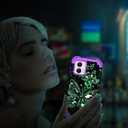 Hekodonk for Moto G Power 2024 Case,Glow in The Dark Three Layer Heavy Duty Shockproof Protection Hard Plastic+Soft Silicone Full Body Drop Protective Case for Moto G Power 2024,Amaranth Purple