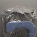 Drop Arm Bedside Commode with Linners, Commode with Padded Seat and Backrest, 500lbs Capacity, 5.81QT Removable Bucket, Adjustable Height Portable Toilet for Adults, Blue