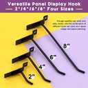 Swpeet 20Pcs 8 Inch Heavy Duty Slatwall Hooks Assortment Kit - Accessories for Slatwall Panel, Garage Organization, Pegboard, Gridwall - Display Hooks for Retail, Black