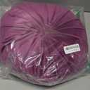 vctops Round Velvet Solid Color Chair Cushion Pumpkin Pleated Throw Pillow Home Decorative Floor Pillow Diameter 15" Purple Red