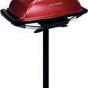 George Foreman Indoor/Outdoor Electric Grill with Stand | Indoor or outdoor electric grill with nonstick surface, 5 heat settings and fat-removing drip tray for healthier grilling.