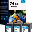 74 Ink Cartridges Replacement for HP 74 Black Ink Cartridges for HP PhotoSmart C4480 C4280 C4200 C4580 C5280 DeskJet D4260 D4360 OfficeJet J6480 J5780 Printers (3 Pack 74XL Black)