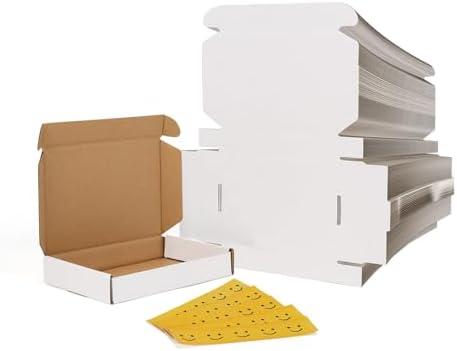 RLAVBL 6x4x1 Shipping Boxes Set of 100, White Small Corrugated Cardboard Box, Mailer Box