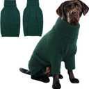 IECOii XXL Dog Sweater,Thermal Knit Big Dog Sweater Christmas,Pet Turtleneck Doggy Sweatshirt for Extra Large Dogs Boy Girl, Stretchy Large Dogs Cold Weather Outfit Pitbull Clothes,(Green XXL)