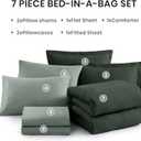 Monbix California King Comforter Set - 7 Pieces Cationic Dyeing Deep Forest Bed in a Bag Cal King Bed Sets with Comforter, Sheets, Pillowcases & Shams, Reversible Bedding Comforters Sets