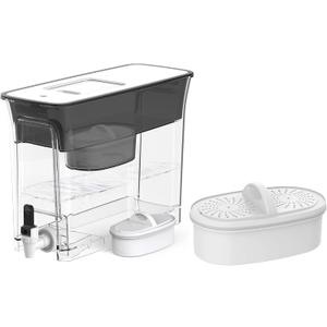 Waterdrop Slim Water Filter Dispenser, Large 35-Cup, 200-Gallon Long-Life, 5X Times Lifetime, Reduces Chlorine and More, BPA Free, Black (2 Filter Included)