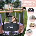55" Indoor & Outdoor Trampoline for Kids with Enclosure, Toddler Trampoline with Adjustable Gymnastics Bar & Toys, No-Gap Safety Design