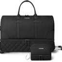 ETRONIK Rolling Duffle with Wheels, 23 Inch Large Carry on Luggage for Women with Shoe Compartment, Duffle Bag for Travel with Toiletry Bag, Black