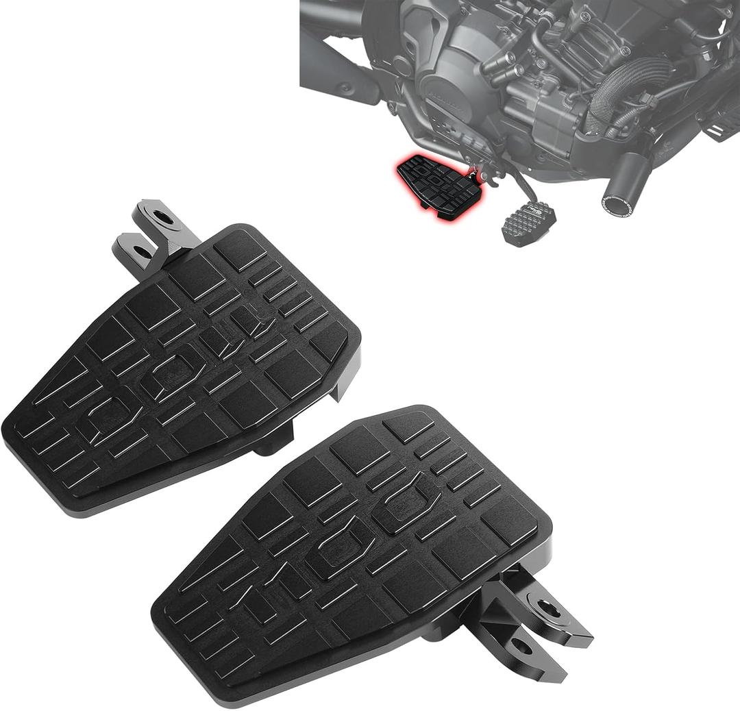 Wide Motorcycle Foot Pegs Pedal Compatible with Honda Rebel 1100 CMX1100 (2021-2025 CMX 1100 DCT), Aluminium Footrest Footpeg Extension Enlarge Step Board Extender (Black)