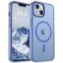 SUPFINE Magnetic for iPhone 14 Case & iPhone 13 Case (Compatible with MagSafe)(Military Grade Drop Protection) Slim Translucent Matte Shockproof Phone Cover,Blue Purple