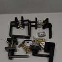 Keyless Interior Unlocking Passage Door Levers Interior Door Handles, Heavy Duty Modisch Door Handles with Matte Black Finish for Hallway/Closets/Laundry Rooms, Home/Office Use, 4 Pack