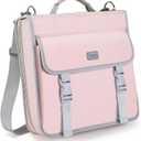 3" D-ring Zipper Binder with 700+ Sheets Capacity, 3-ring Zip Up Binder with Shoulder Strap for School, College, Office, Compatible with 13" MacBook & 12.9" Tablet (Light Pink)