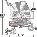 Pet Gear No-Zip Special Edition 3 Wheel Pet Stroller for Cats/Dogs, Zipperless Entry, Easy One-Hand Fold, Removable Liner, Cup Holder, Green Clover