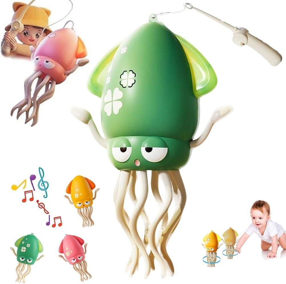 Electric Crawling Octopus Toy with LED Lights & Music, Smart Obstacle Avoidance, Interactive Auto-Dance Octopus for Gifts, Toddlers, Indoor Fun, Brings Endless Giggles (Green)
