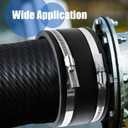 Therwen 2 Pcs 6 Inch Dust Control Flex Cuff with Adjustable Hose Clamps, Flexible PVC Coupling with Stainless Steel Clamps, Black Hose Connector Ports