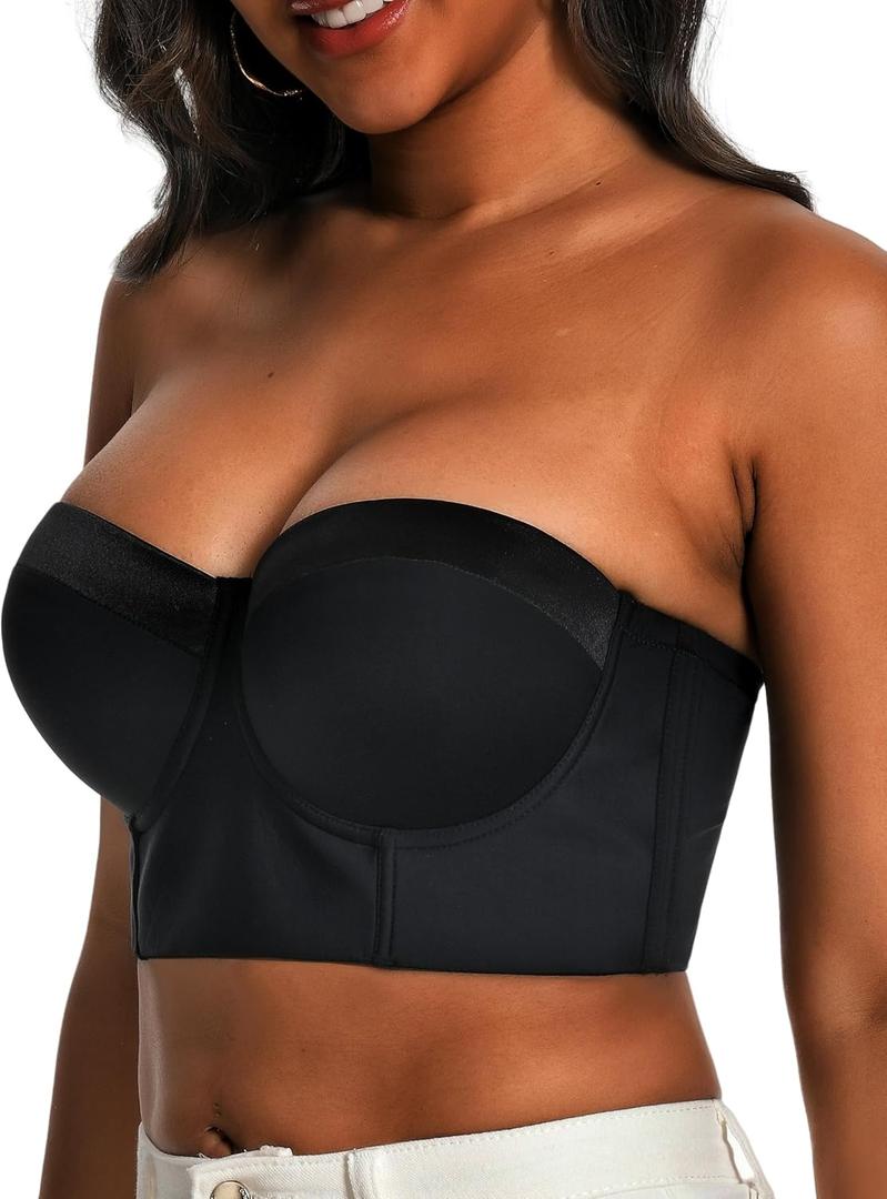 Strapless Bra Shapewear for Women Longline 38DDD Black