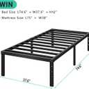 HLIPHA Metal Platform Bed Frame 12 Inch Tall,No Box Spring Needed,Twin Size Bed with Heavy Duty Strong Support Slats,Easy to Assemble,Black