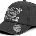 Birthday Gifts for Men Women, Personalized 30th - 100th Birthday Gifts, 1926-1996 Vintage Hat (Black)