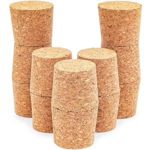 Juvale Cork Bottle Stoppers - 12-Pack, Size 22, Brown - Tapered Design for Easy Insert & Remove - Craft & DIY Projects