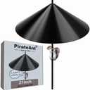 PirateAnt Squirrel Baffle for Bird Feeder Pole，Squirrel Guard Pole Mount Stopper for Outdoor Bird Feeder or Shepherd Hooks,21 inch Diameter，1 Pack Dark Black.