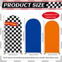 3 Pcs Race Car Arch Backdrop Cover Adaptable for 4ft 5ft 6ft Size Frames Black and White Checkered Chiara Hot Arch Stand Covers for Racing Birthday Baby Shower Party Decorations Supplies