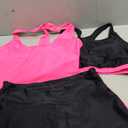 Aleumdr Womens Athletic 3 Piece Tankini Swimsuits with Shorts Swim Tank Tops with Sports Bra and Boyshorts Bathing Suits (Rose, Large)