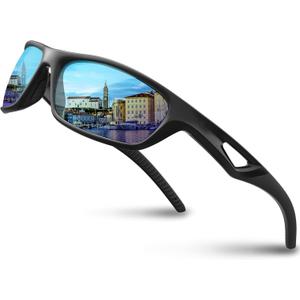 RIVBOS Polarized Sports Sunglasses Driving Sun Glasses Shades for Men Women Tr90 Frame for Cycling Fishing Running RB831