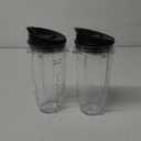 Replacement Blender Cup with Lid (2 Pack) 24 Oz Cups For Ninja Auto iQ BL480 BL482 BL642 BL682 BL450 BN401 BN751 BN801 Foodi SS351 SS151 SS401 Ninja Blender Auto iQ Blade