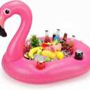 FillTouch Floating Drink Holder for Pool, Floating Cabana Bar, Hot Tub Drink Holder for Adults, Inflatable Pool Accessories(Flamingo)