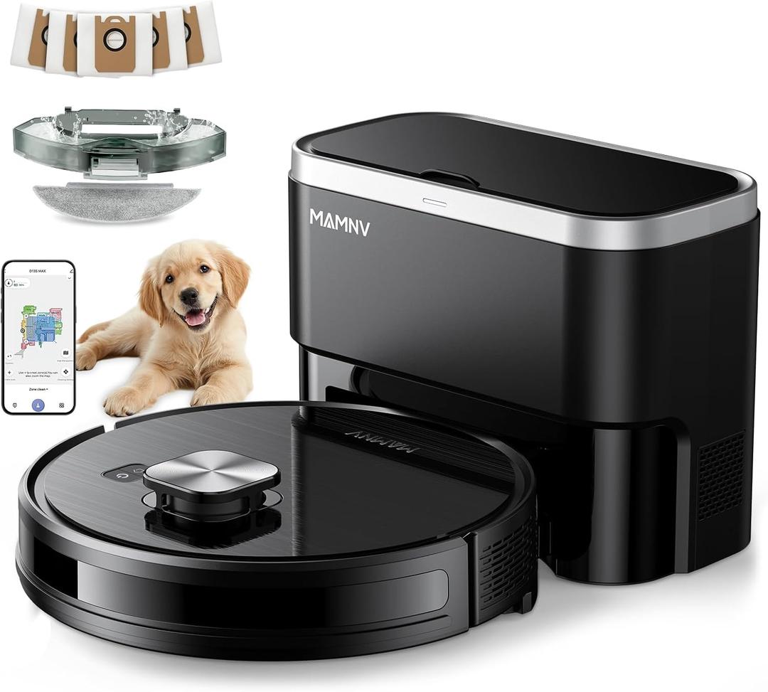 MAMNV Robot Vacuum and Mop, 11500 Pa Suction, 3-in-1 Robotic Vacuum with Smart LiDAR Navigation, 70 Day Self-Emptying,160 Min Runtime,App/Alexa/Voice Control, Ideal for Pet Hair, Carpet & Hard Floor