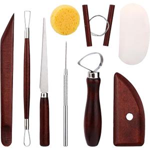 Pottery Tools Kit, Clay Tools Set, Ceramic Tool Kit, Pottery Tools and Supplies with Clay Cutting, Modeling, Trimming Tools for Smoothing, Cleaning, Carving