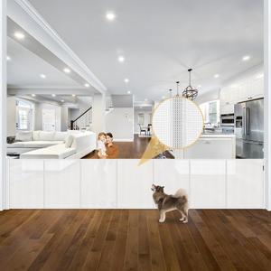 Reinforced 42" Tall x 195" Extra Wide Retractable Baby Gate with Support Rods - Prevent Crawling Under, Extra Large Baby Gate Retractable Dog Gate Indoor Tall Dog Gate Outdoor Gates for Decks, White