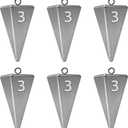 Pyramid Sinkers Fishing Weights, Saltwater Fishing Sinkers for Surf Fishing Gear Tackle - 1oz, 2oz, 3oz