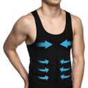 Mens Body Shaper Slimming Vest Compression Tank Top Shapewear Shirt, M