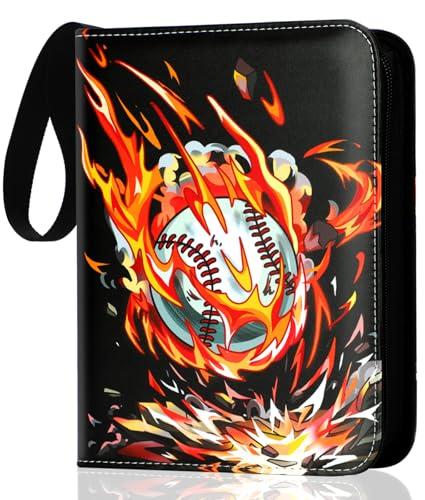 Baseball Card Binder, 900 Pockets Baseball Card Holder with 50 Removable Sleeves, Sports Card Binder for Cards Display and Storage, Zipper Card Ablum Book Case for Collectors Boys and Girls Gift