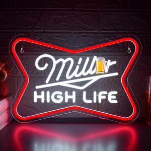 Beer Neon Sign for Wall Decor Beer Neon Light for Man Cave Bar LED Light Up Sign for Home Bar Pub Club Party Restaurant Bedroom Birthday Gifts Art 16.5 * 11.2In(TWD270)