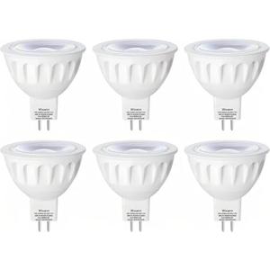 MR16 LED Bulb, 50W Halogen Equivalent, 5W 12V 3000K Soft Warm White, 450Lm GU5.3 Bi-Pin Base, 12V Spotlight Bulb, 40 Degree Spot Lighting For Indoor/Outdoor Landscape Track Bulbs-Not Dimmable (6 Pack)