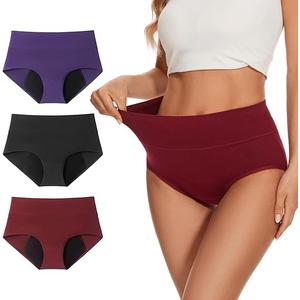 ALLBASE Womens Leakproof Period Underwear Heavy Flow Washable Postpartum Protection Panties High Absorbency Cotton High Waist Menstrual Briefs Multicolor (3 Pack Regular, 5XL)