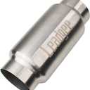 3" Inlet & Outlet Exhaust Resonator, Center Straight Through Stainless Steel Muffler,Polished