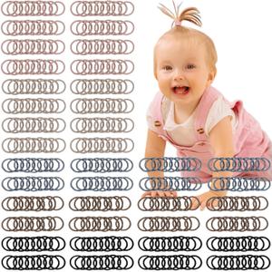 CLLOT 360PCS Brown Baby Hair Ties, 2cm in Diameter No Crease Finger Rubber Hair Elastics,Small Thin Hair Ponytail Holders Hair Accessories for Baby Girls Toddlers Kids